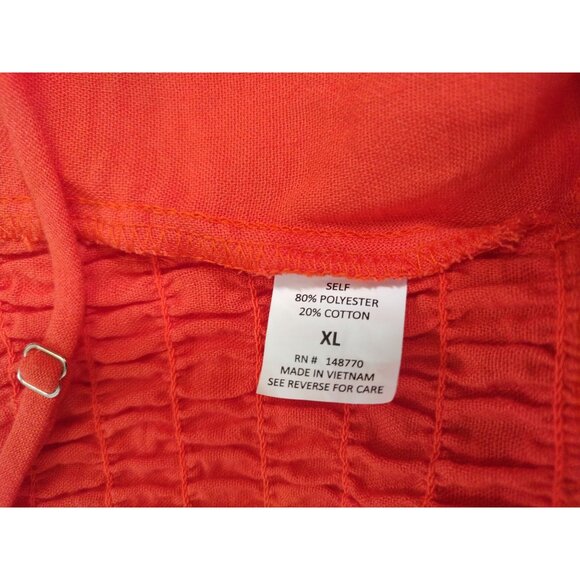 Sienna Sky Womens Red Ruffled Smocked Top XL Strappy Peplum Tank, NWT. - Picture 4 of 7